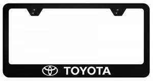 Toyota Logo Black UV Print Polycarbonate License Plate Frame Official Licensed - Picture 1 of 1