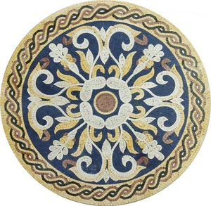 36 Zoll Marmor Couchtischplatte Mosaik zufällig Pietradura Arbeit Wohnkultur - Bild 1 von 1
