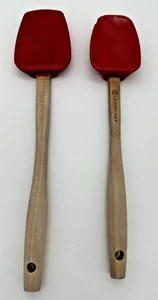 Le Creuset Silikonspachtel 2er Set rote Holzgriffe - Bild 1 von 5