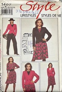 Style 1407 Misses Sz 8-12 Jacket Top Skirt Trousers Sewing Pattern UNCUT - Picture 1 of 4