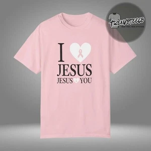 Bryce Crawford Merch I Love Jesus Jesus Loves You Breast Cancer Awarness T-Shirt - Bild 1 von 3