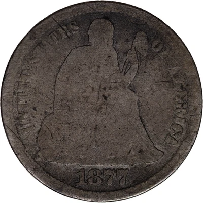 1877 10c Seated Silver Dime ~ Good Details - Image 1 of 2