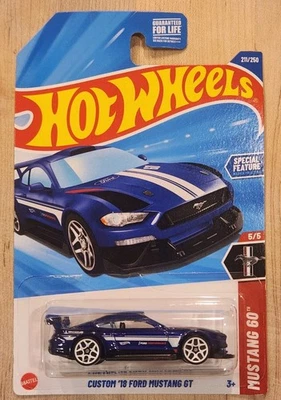 Ford Mustang GT Hot Wheels Custom '18 azul 211/250 2025 Mustang 60 5/5 Foto 1 de 2