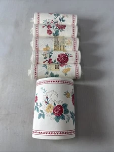 VTG Eisenhart Wallpaper Border Lot of 6 Florals Red Yellow Country Cottagecore - Picture 1 of 4