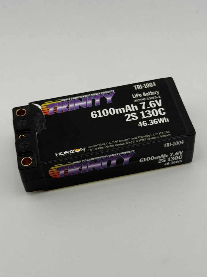 TRI-1004 Trinty 6100mAh 2S 7.6V 130C LiHV 5mm Bullets - Image 1 of 3