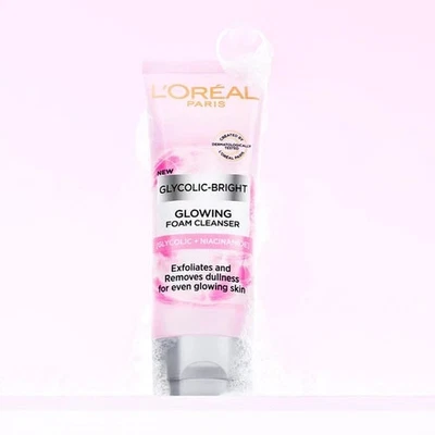 L’Oréal Paris Glycolic Bright Daily Foaming Facial Cleanser, 50ml - Image 1 of 4