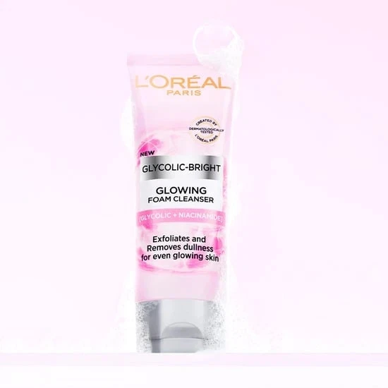 L’Oréal Paris Glycolic Bright Daily Foaming Facial Cleanser, 50ml - Image 1 of 4