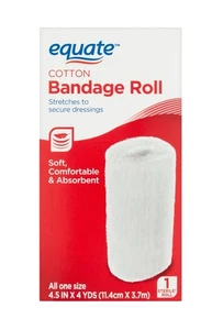 Equate  Cotton Bandage Roll Stretches To Secure Dressings Sterile Roll One Size - Picture 1 of 1