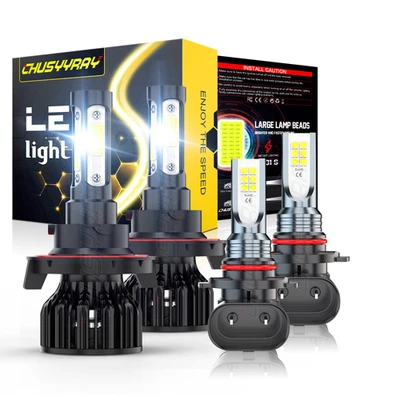 Combo 4x 9008+H10 LED faros bombillas súper brillantes para Ford F650 2017-2019 Foto 1 de 4