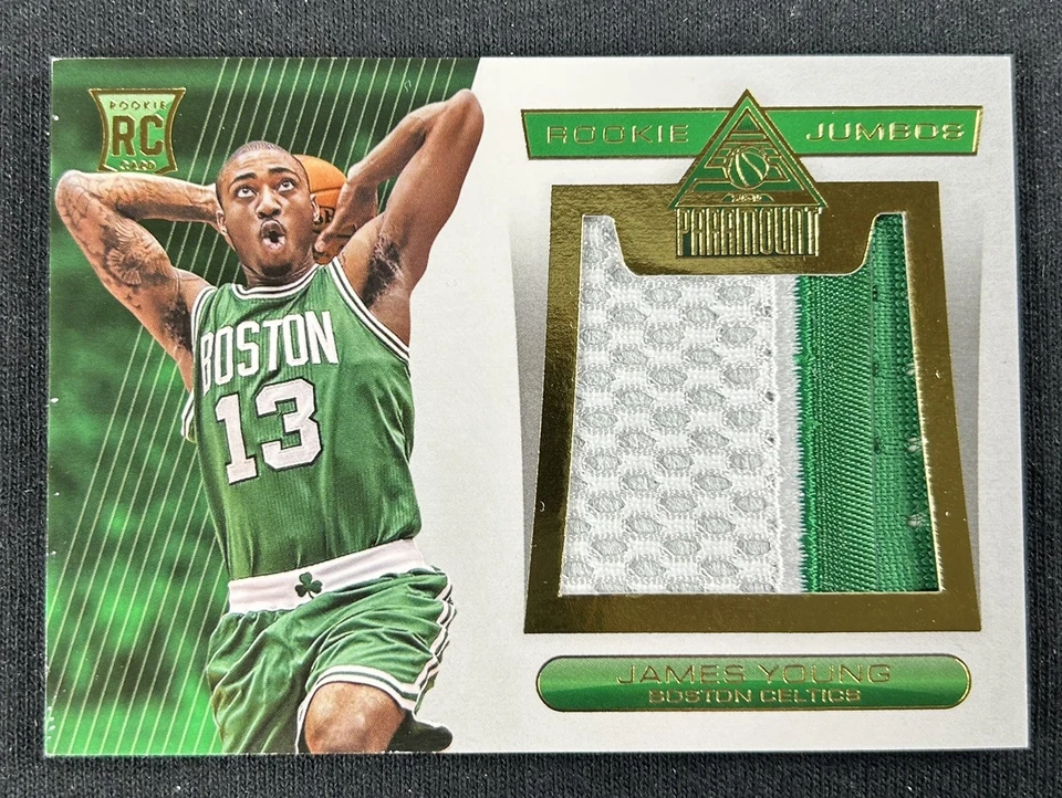 Camiseta Jumbo James Young 2014-15 Panini Paramount #5 Novato Boston Celtics/25 Foto 1 de 2