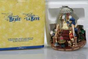 RARE Vintage 1991 Disney Beauty And The Beast Musical Light Up Snow Globe w/ BOX - Picture 1 of 18