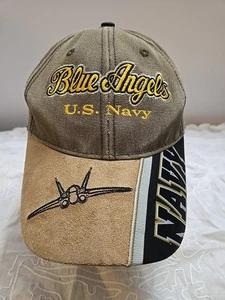 Blue Angels Navy Unisex Adult Ball Cap Adjustable Hook and Loop Closure Suede - Picture 1 of 11