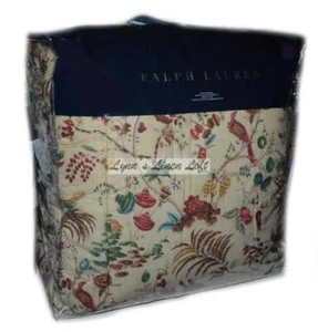 RALPH LAUREN Maren Natural KING COMFORTER $500 Tropical Botanicals & Palm Fronds - Picture 1 of 6