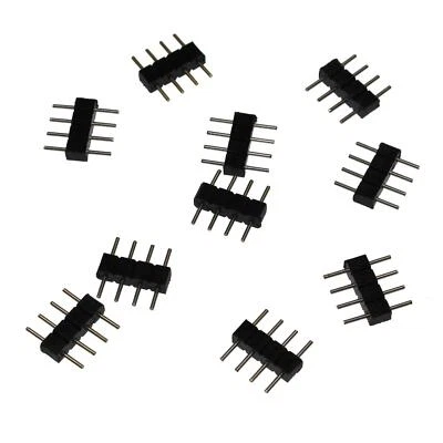 10x RGB LED Saltador 4 Pin Conector 10x3mm Adaptador Acoplamiento - Imagen 1 de 2