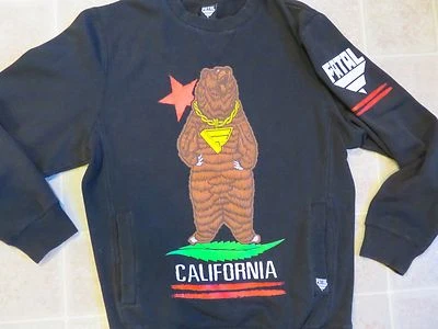 FAT California медведь носить золотой цепи толстовка мужская M с карманами M блестящий - Изображение 1 из 4