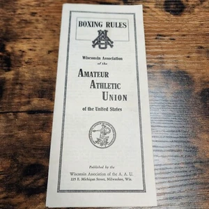 Vintage Pamphlet Boxing Rules Wisconsin Association of the A.A.U. - Picture 1 of 9
