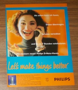 Seltene Werbung PHILIPS HANDY PR 747 II Mobiltelefon - Faxen Daten Termine 1995 - Picture 1 of 1