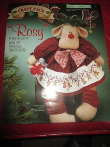 DAISY KINGDOM Vintage ROSY The REINDEER Soft Sculpture TOY/DOLL Fabric Panel - Picture 1 of 2
