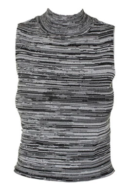 Suéter corto Guess negro blanco sin mangas Kaya Space-Dye M Foto 1 de 3