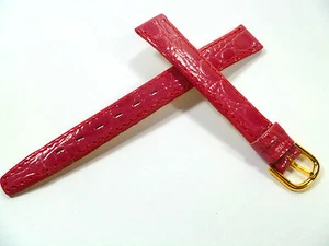 12 mm ROT UHRENARMBAND KROKOPRÄGUNG UHRENBAND LEDER 1220 - Picture 1 of 2