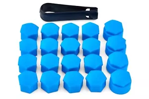 20X 17MM Blue ALLOY CAR WHEEL NUT BOLT COVERS CAPS UNIVERSAL FOR ANY CAR NEW - Picture 1 of 2