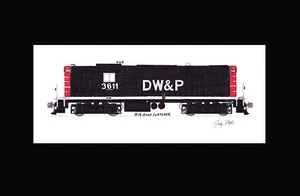 Duluth, Winnipeg & Pacific RS11 #3611 11""x17"" estampado enmarañado firmado por Andy Fletcher - Imagen 1 de 1