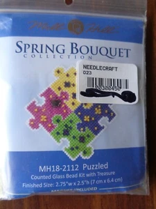 MILL HILL COUNTED CROSS STITCH SPRING BOUQUET PUZZLED MAGNET BEAD KIT - Picture 1 of 2