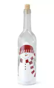 Lit Snowman Wine Bottle Decor Blown Glass Celebrites # 2020160077 - Picture 1 of 1