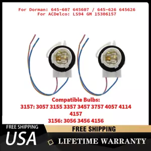 2Light Bulbs Socket 2 Wire Harness 3157 3156 for Chevrolet Silverado GMC Sierra, - Picture 1 of 15
