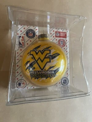 Officially Licensed West Virginia Mountaineers Christmas Glass Ball Ornament  - Image 1 of 3