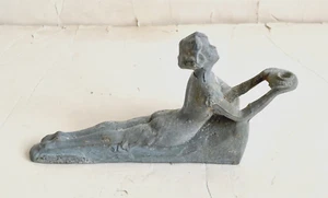 Vintage Cast Metal Chandler Art Deco Nouveau Lady Woman Table Lamp Base Figure B - Picture 1 of 7