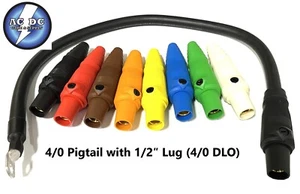 4/0 Pigtail with 1/2″ Lug (4/0 DLO CABLE 2000V GENERATOR PIGTAIL) - Picture 1 of 2