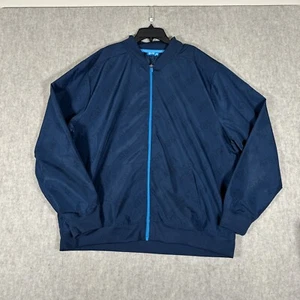 AT&T Employee Uniform Jacket Mens 2XL Blue Windbreaker Workwear All Over Logo - Picture 1 of 12