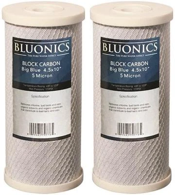 2-PK BLUONICS Carbon Block Water Filters Standard 4.5" x 10" Cartridges - Image 1 of 3
