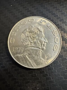 1977 Mexico 5 Pesos Coin - José María Morelos - KM# 472 - Picture 1 of 2