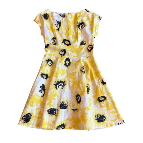 Abito Kate Spade Sunny Daisy Fiorella linea A manica corta cotone taglia 6 donna