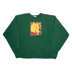 DISNEY Winnie The Pooh Mens Sweatshirt Green Crewneck 2XL - Picture 1 of 6