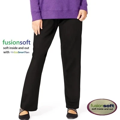 JMS NEW Black Fusion Soft Brushed Fleece Sweatpants Plus 4X 26W-28W QCO - Image 1 of 4