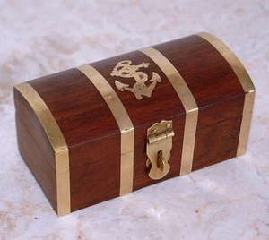 BOX,SCRIGNO,SCATOLA PORTAGIOIE,IN TEAK MASSELLO E OTTONE MASSICCIO Mis.4. - Bild 1 von 1