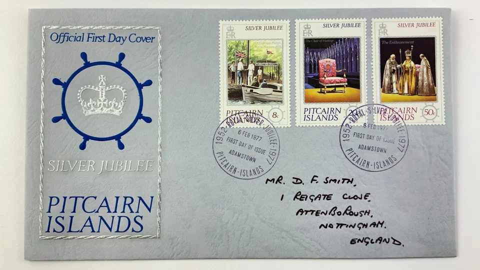 First Day Cover Silver Jubilee Pitcairn Islands Elizabeth II 1977 FDC HH426 - Image 1 of 4