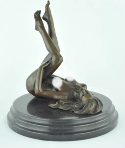 Sexy Estatua Bailarina Pin-up Estilo Art Deco Estilo Art Nouveau Escultura de Bronce - Imagen 1 de 12