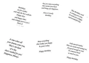 70 x Mixed Birthday Pre-Printed Inserts/Verses- A5 & A6 MIXTURE80gsm White Paper - Picture 1 of 2