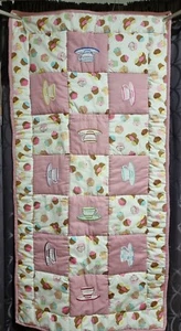 Handmade Patchwork Quilt Cot Baby 58cm x 114cm Reversible - Bild 1 von 7