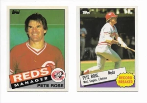 Lot of 2/ 1985 Topps Tiffany #547 Pete Rose MG/TC, #6 RB Baseball cards  Ltd. NM - Picture 1 of 5