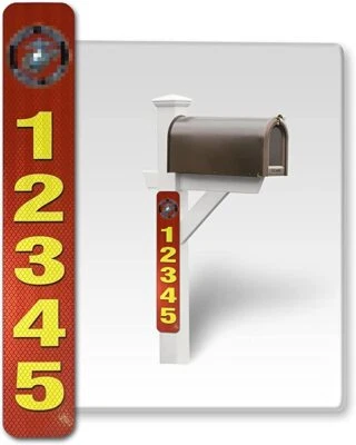 Pegatinas de dirección verticales súper reflectantes para casa, buzón, etc. Foto 1 de 4