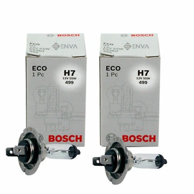 2X-Geniune Bosch Eco H7 12V 55W 499 Headlight Bulbs - Image 1 of 4