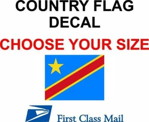 BANDERA DEL PAÍS DEL CONGO, PEGATINA, CALCOMANÍA, VINILO 5 AÑOS, BANDERA DEL PAÍS DEL CONGO - Imagen 1 de 2