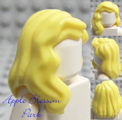 НОВАЯ женская минифигурка LEGO с длинными СВЕТЛЫМИ ВОЛОСАМИ для подруги светло-желтый волнистый головной убор - Изображение 1 из 3