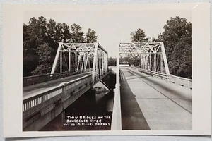 Alte Postkarte Zwillingsbrücken am Fluss Bourbeuse HWY 66 MO - Bild 1 von 2