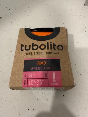 Tubolito Tubo BMX 20 AV Tube 20" x 1.5-2.5", 40mm Schrader Valve, Orange BNIB - Image 1 of 3